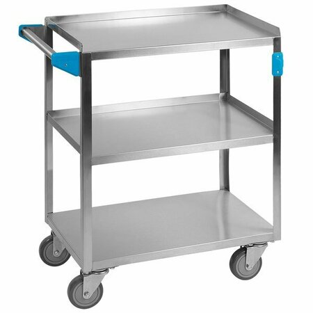 CARLISLE FOODSERVICE UC5031524 3 Shelf Stainless Steel Utility Cart - 24'' x 15 1/2'' x 32 1/2'' 271UC5031524